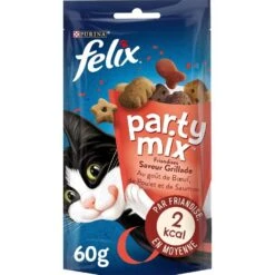 Felix Party Mix Saveur Grillade Chat 60 G -Beaphar Chat Boutique 07613033737091