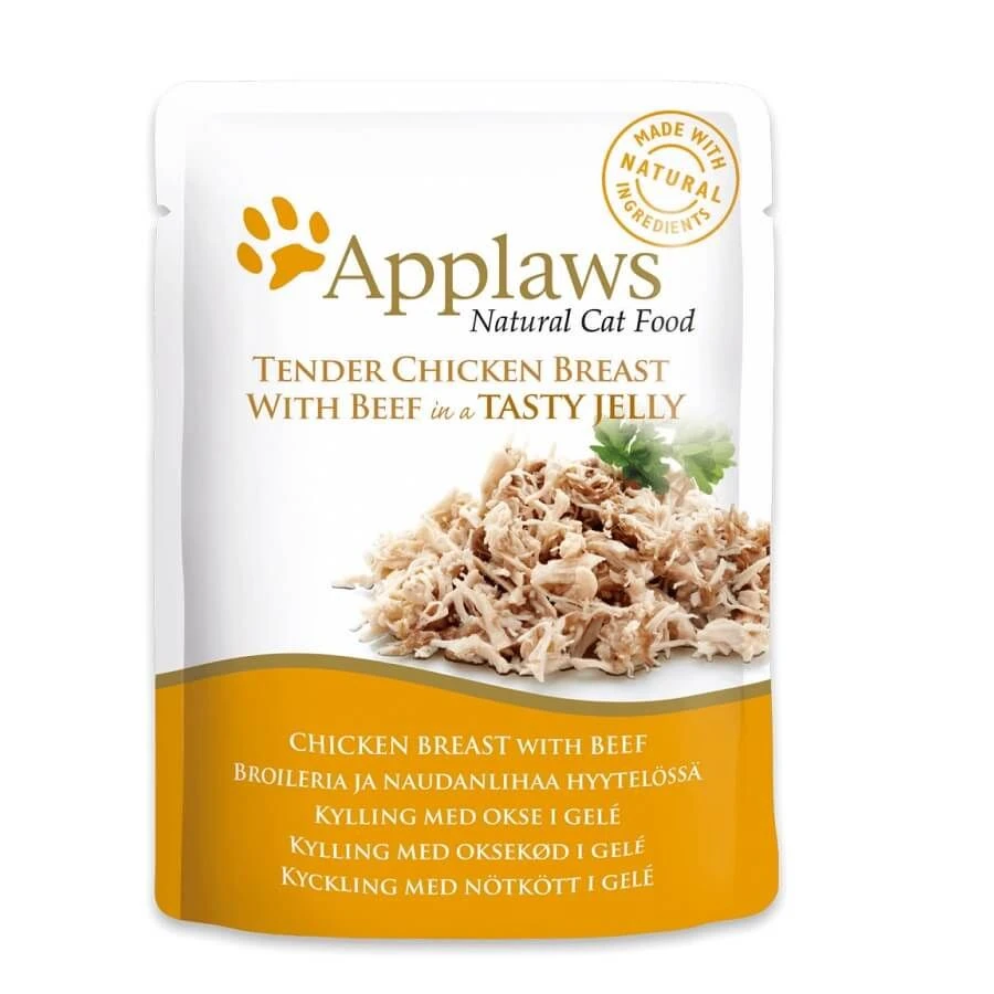 Applaws Sachet Chat Poulet Bœuf En Gelée 16 X 70 G 3 Applaws Sachet Chat Poulet Bœuf En Gelée 16 X 70 G