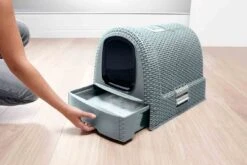 Maison De Toilette Curver Petlife Litter Box Bleu Gris -Beaphar Chat Boutique maison de toilette curver petlife litter box bleu gris3