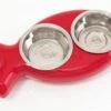 Gamelles Doubles Poisson Pour Chat Rouge -Beaphar Chat Boutique plateau et gamelles fish bowl pour chat rouge la compagnie des animaux