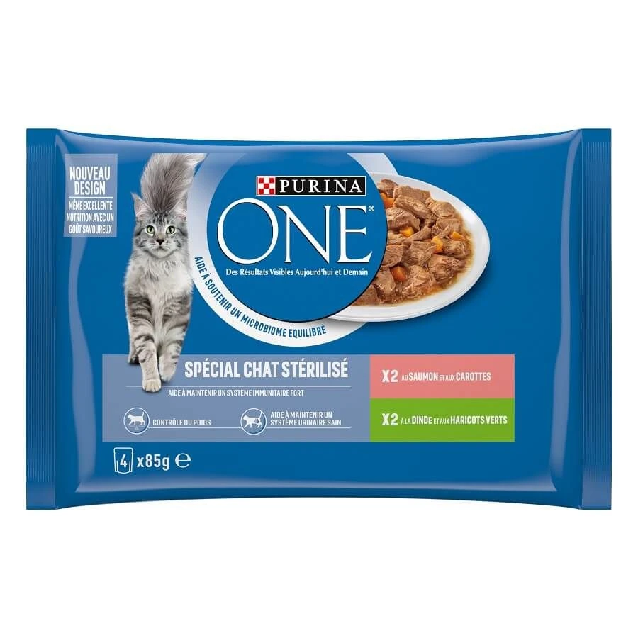 Purina One Chat Stérilisé Saumon Dinde 4 X 85 G 3 Purina One Chat Stérilisé Saumon Dinde 4 X 85 G